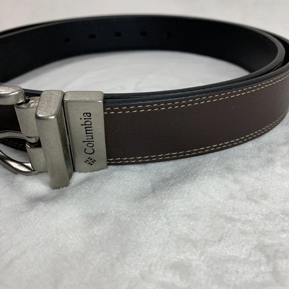 Columbia‎ Sportswear Men's Brown Genuine Leather Belt Size L 40/100 Adjustable